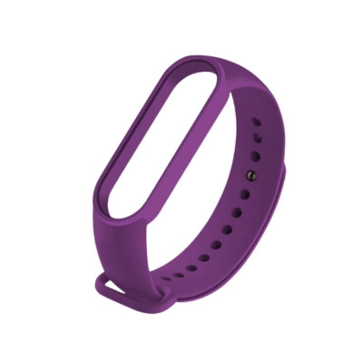 Браслет силиконовый однотонный Mi Band 5 (фиолетовый)